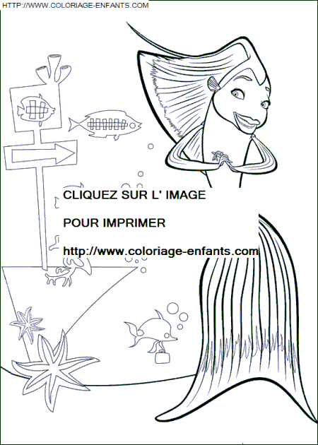 disney shark tale coloring pages - photo #9