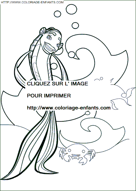 disney shark tale coloring pages - photo #3