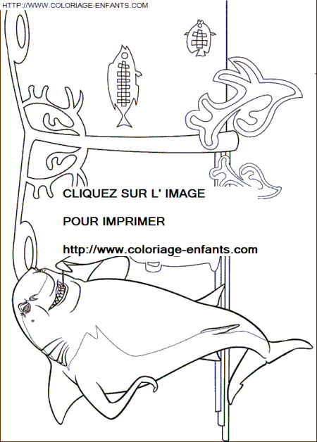 disney shark tale coloring pages - photo #6
