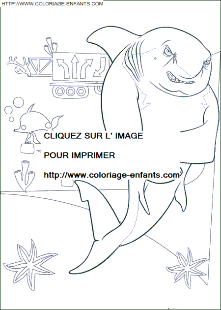 disney shark tale coloring pages - photo #13