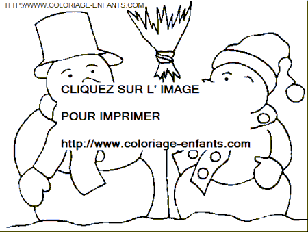 Christmas Snowman coloring