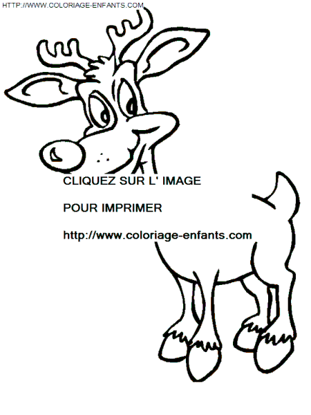 Christmas Santa Claus Reindeer coloring