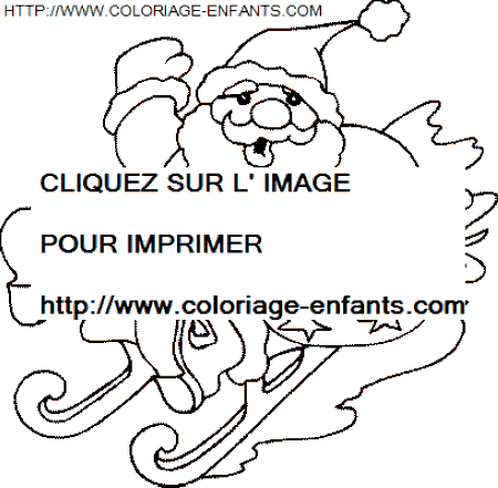 Christmas Santa Claus Sled coloring