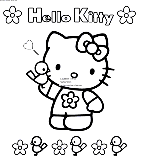 hello kitty colouring pics. Hello Kitty coloring - Hello