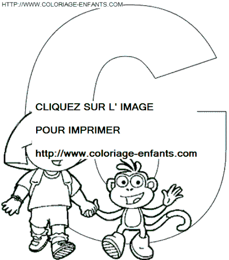 Alphabet Dora The Explorer coloring