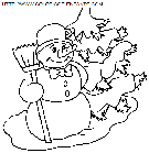 christmas-snowman coloring book pages
