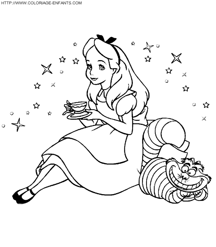 Alice In Wonderland coloring