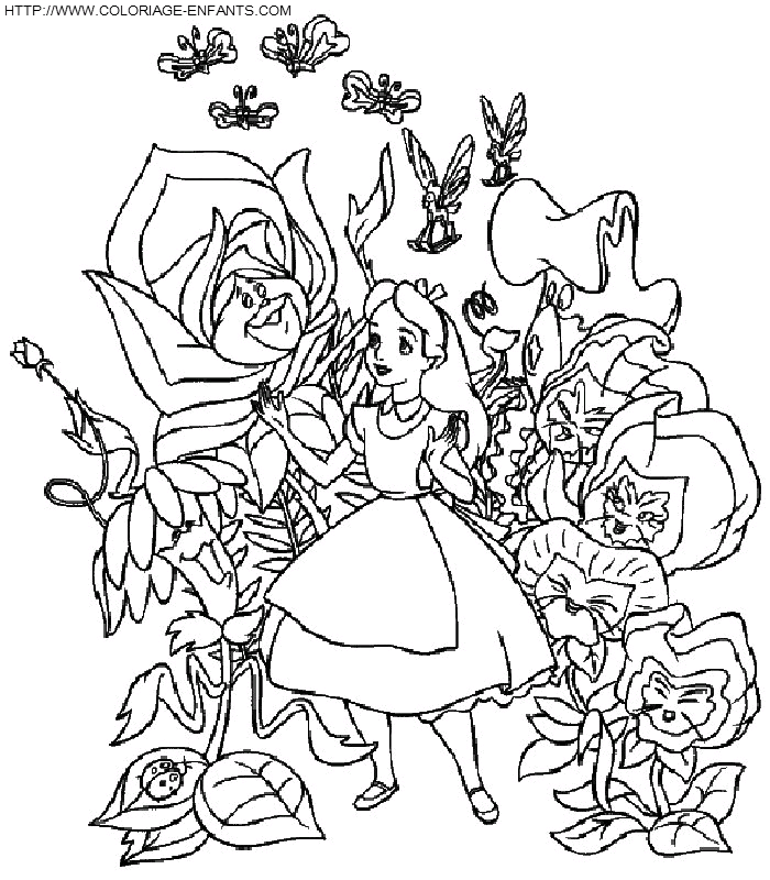 Alice In Wonderland coloring