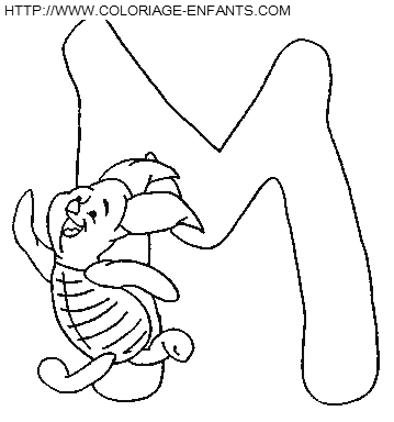 Alphabet Winnie The Pooh coloring