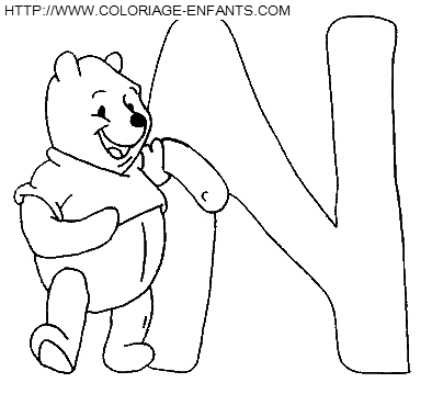 Alphabet Winnie The Pooh coloring