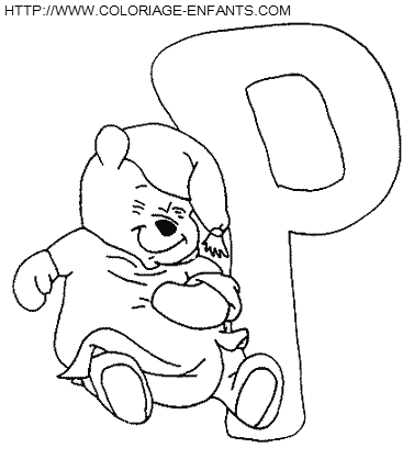 Alphabet Winnie The Pooh coloring