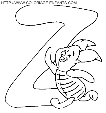 Alphabet Winnie The Pooh coloring