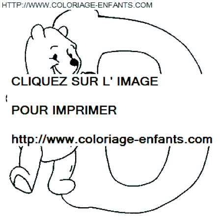 Alphabet Winnie The Pooh coloring - Alphabet Winnie The Pooh coloring