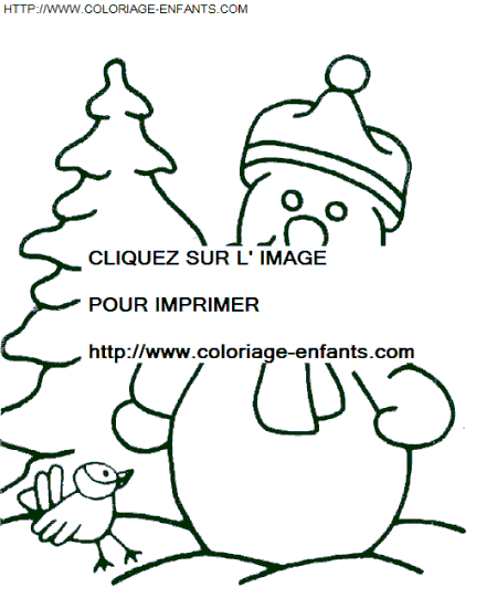 Christmas Snowman coloring