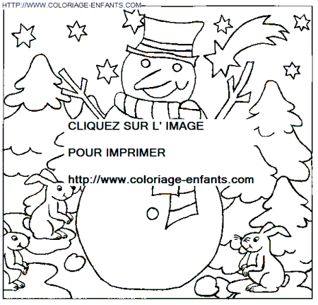 Christmas Snowman coloring