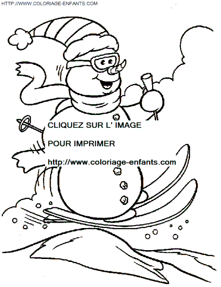 Christmas Snowman coloring