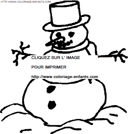 Christmas Snowman coloring