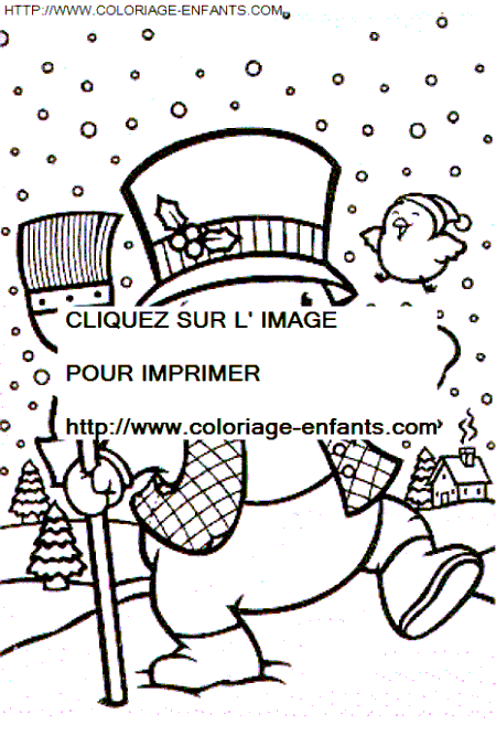 Christmas Snowman coloring