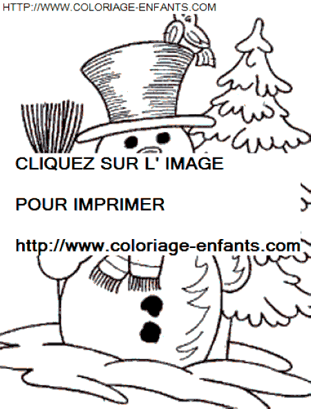 Christmas Snowman coloring