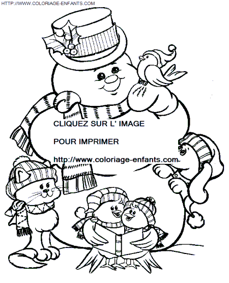 Christmas Snowman coloring