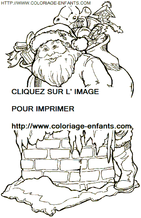 Christmas Santa Claus Chimney coloring