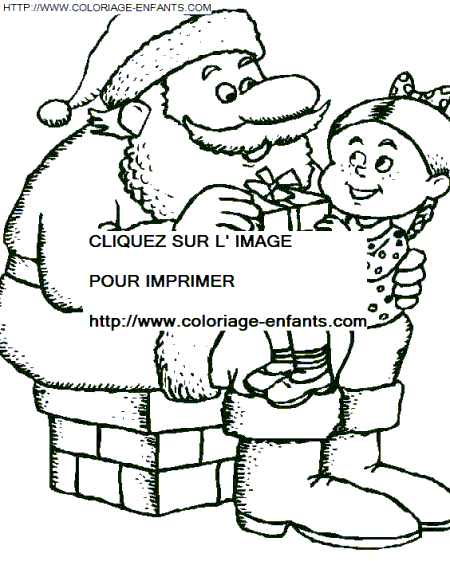 Christmas Santa Claus Chimney coloring