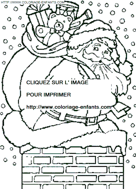 Christmas Santa Claus Chimney coloring