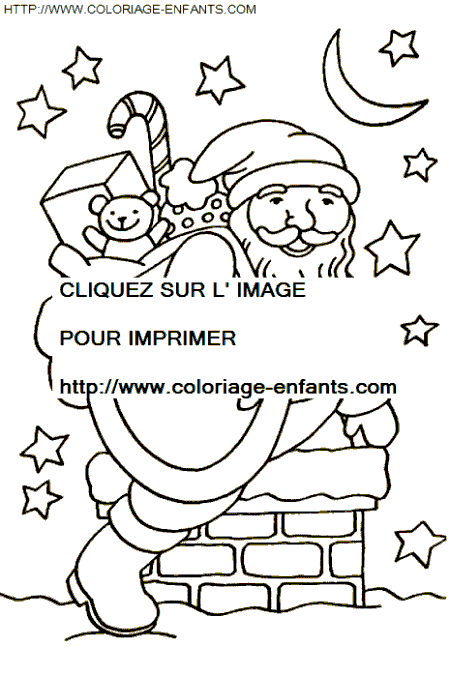 Christmas Santa Claus Chimney coloring