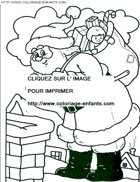 Christmas Santa Claus Chimney coloring