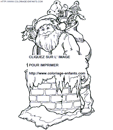 Christmas Santa Claus Chimney coloring