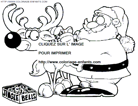 Christmas Santa Claus Reindeer coloring