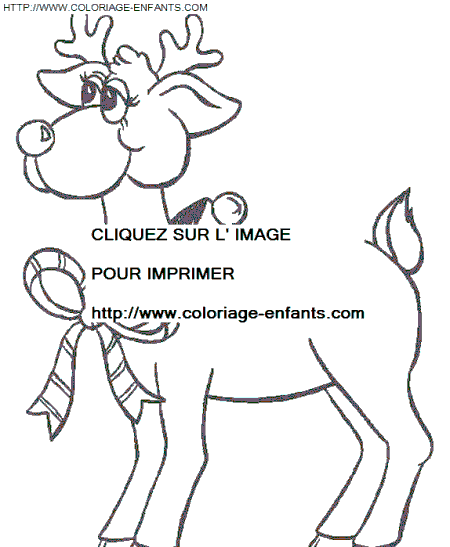 Christmas Santa Claus Reindeer coloring