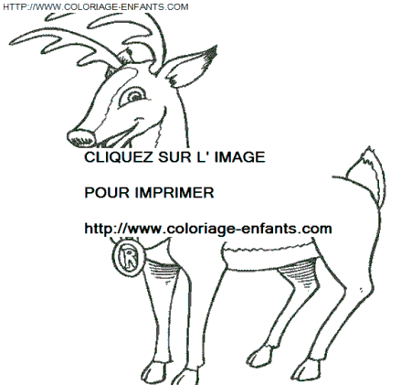 Christmas Santa Claus Reindeer coloring