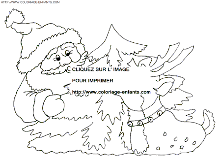 Christmas Santa Claus Reindeer coloring