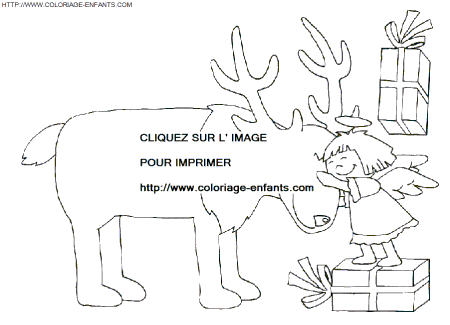 Christmas Santa Claus Reindeer coloring