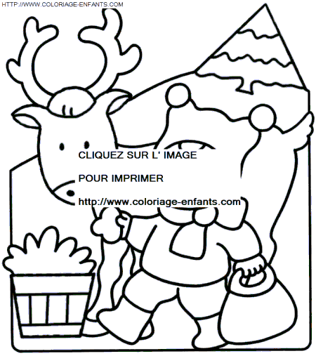 Christmas Santa Claus Reindeer coloring