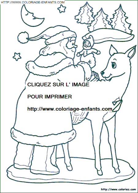 Christmas Santa Claus Reindeer coloring