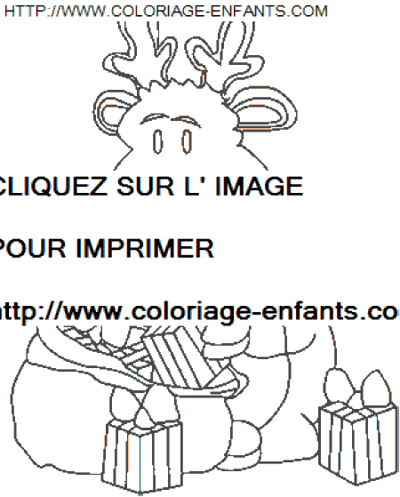 Christmas Santa Claus Reindeer coloring