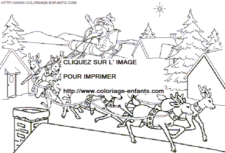 Christmas Santa Claus Sled coloring