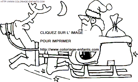 Christmas Santa Claus Sled coloring