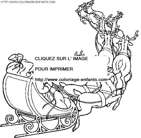 Christmas Santa Claus Sled coloring