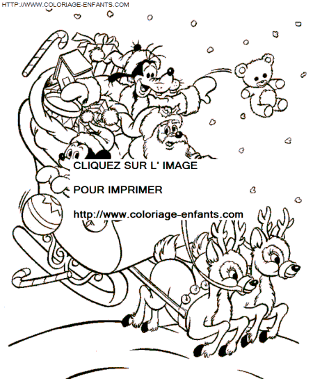 Christmas Santa Claus Sled coloring