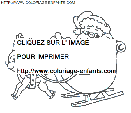 Christmas Santa Claus Sled coloring