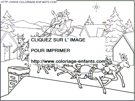 Christmas Santa Claus Sled coloring