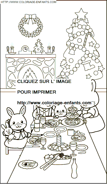 Christmas Dinner coloring
