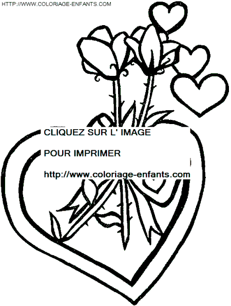 Saint Valentine Hearts coloring