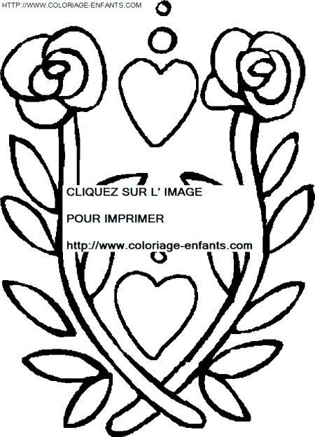 Saint Valentine Hearts coloring