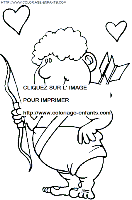 Saint Valentine Cupid coloring