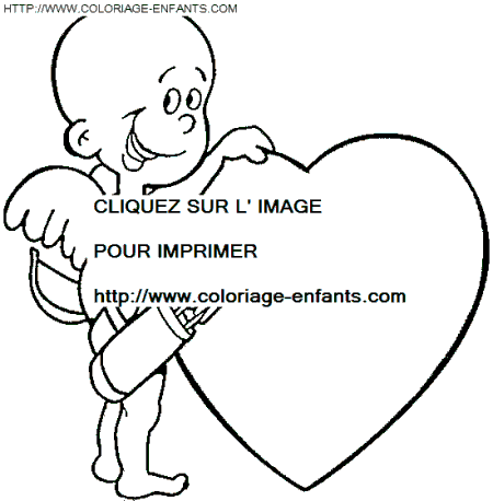 Saint Valentine Cupid coloring