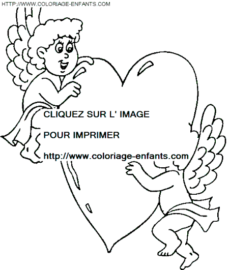 Saint Valentine Cupid coloring